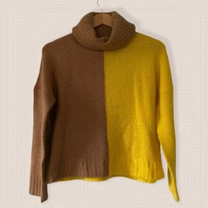 Brave Soul Colour Block Cowl Sweater XS